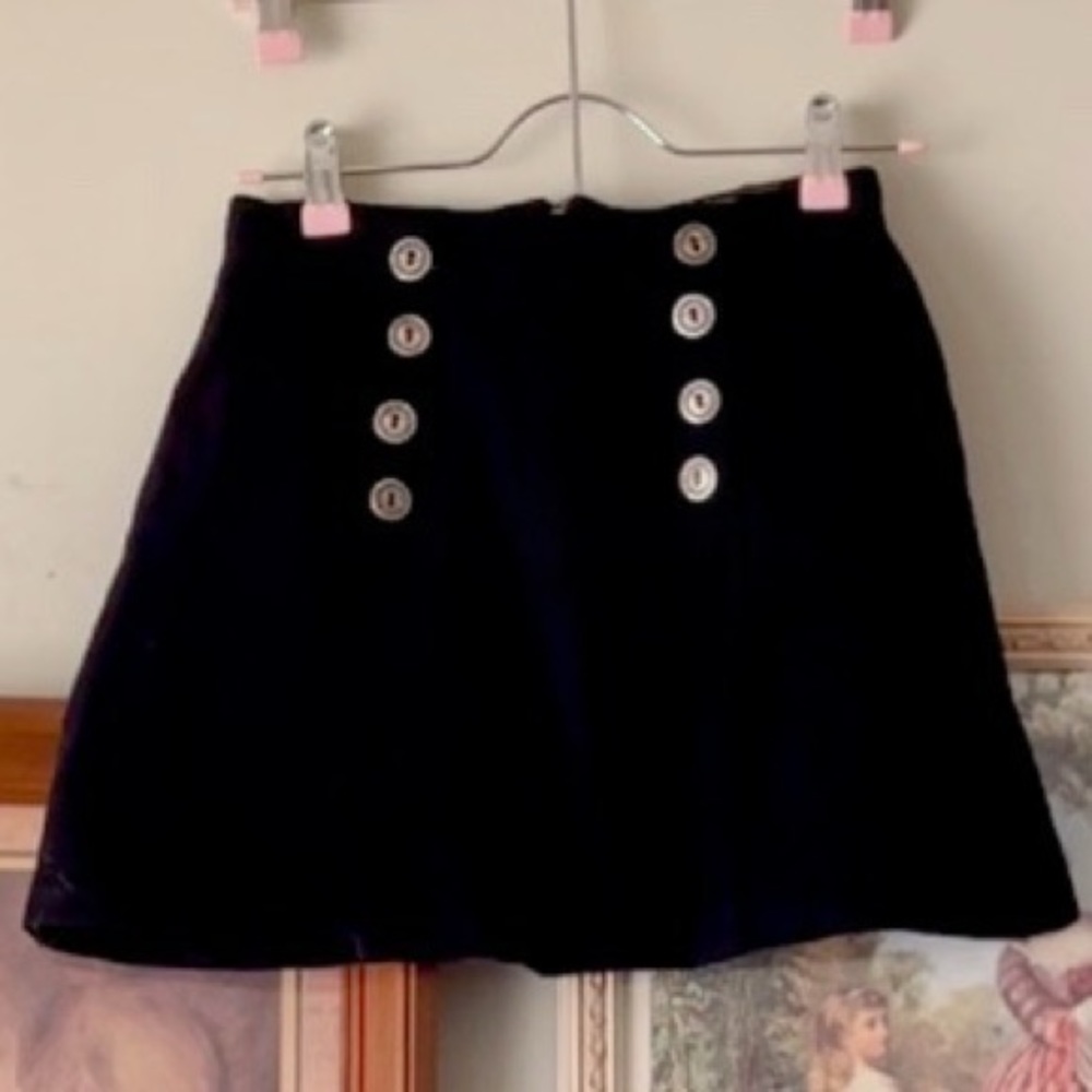 Vintage black wool skirt
